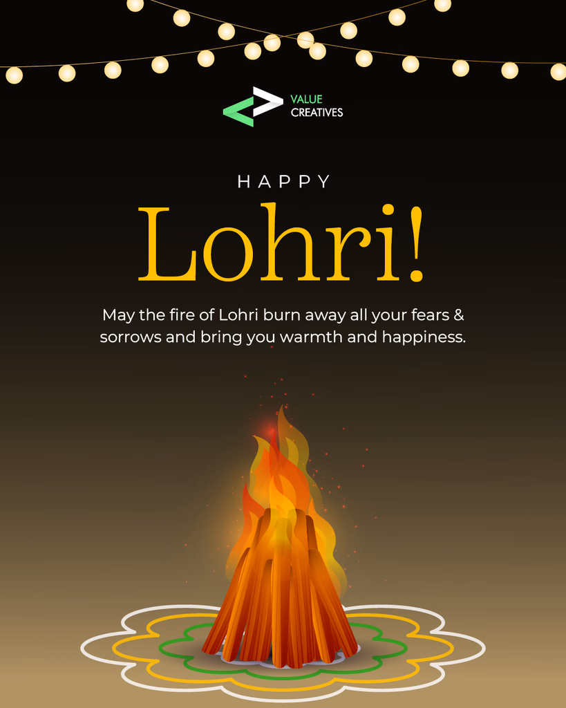 Happy Lohri greeting design for Value Creatives