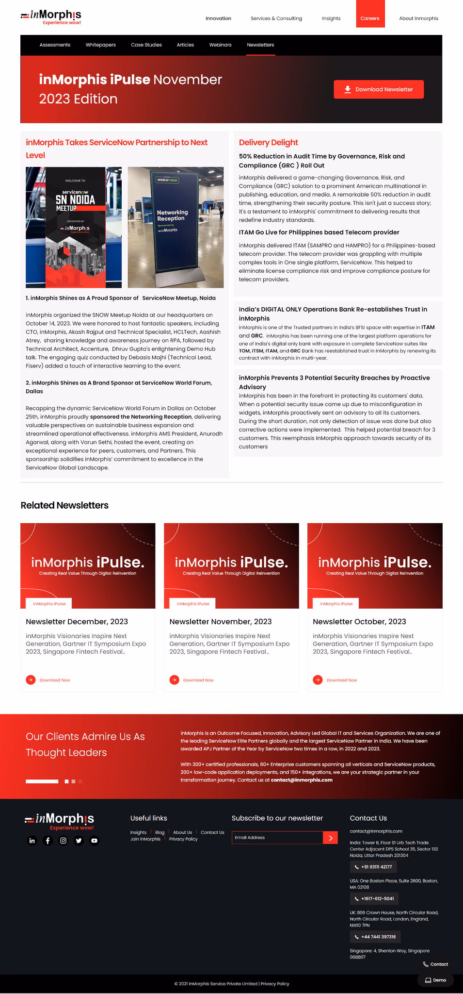 inMorphis iPulse newsletter, November 2023