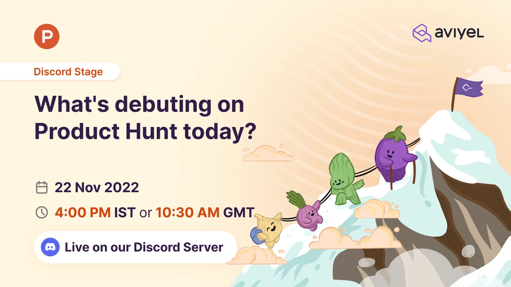 Aviyel Product Hunt launch event banner