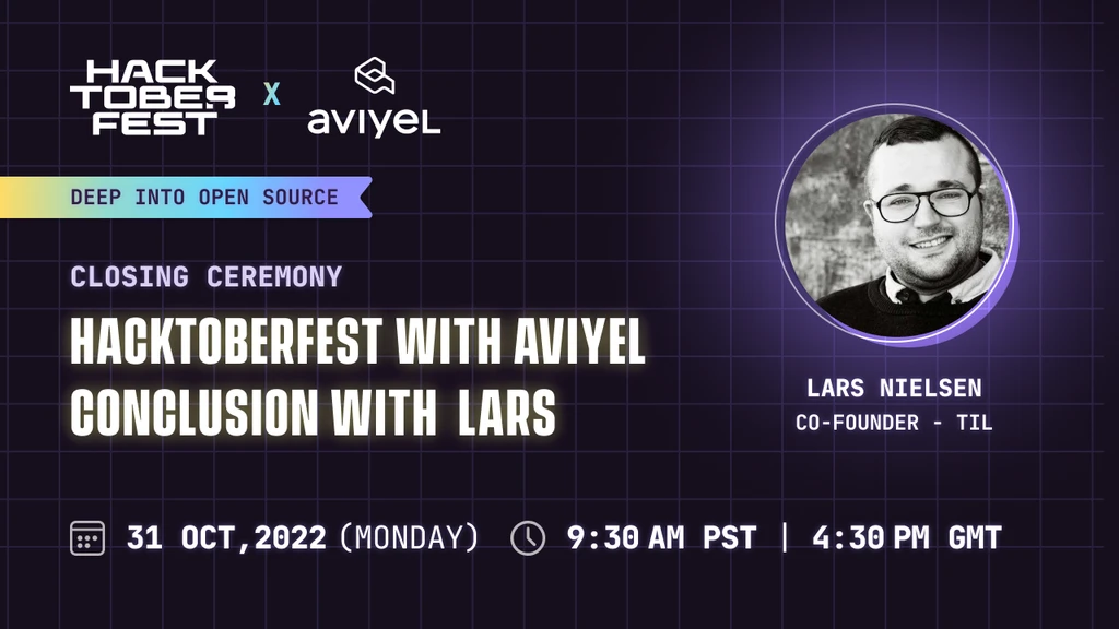 Hacktoberfest closing ceremony banner for Aviyel